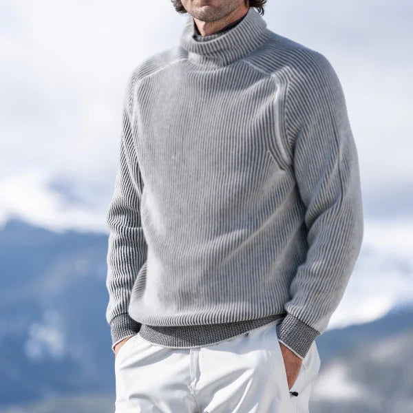 Elegant Polotröja för Män | Slimmad Passform i Isolerande Material | Klassisk Turtleneck för Värme och Stil 0