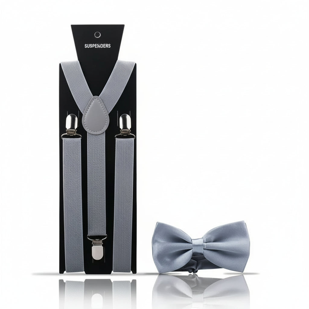 Elegant Set | Justerbara Hängslen och Fluga för Män med Tidlös Design | Perfekt för Formella Tillfällen 2
