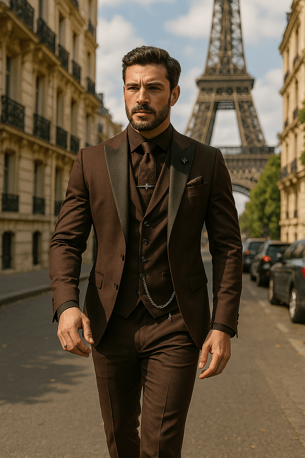 Elegant Slim Fit Dräkt för Män med Kavaj, Väst och Byxor | Perfekt för Formella Evenemang 5