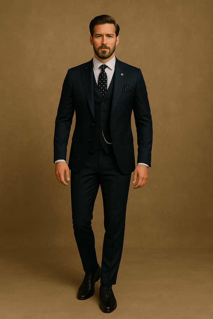 Elegant Slim Fit Dräkt för Män med Kavaj, Väst och Byxor | Perfekt för Formella Evenemang 6
