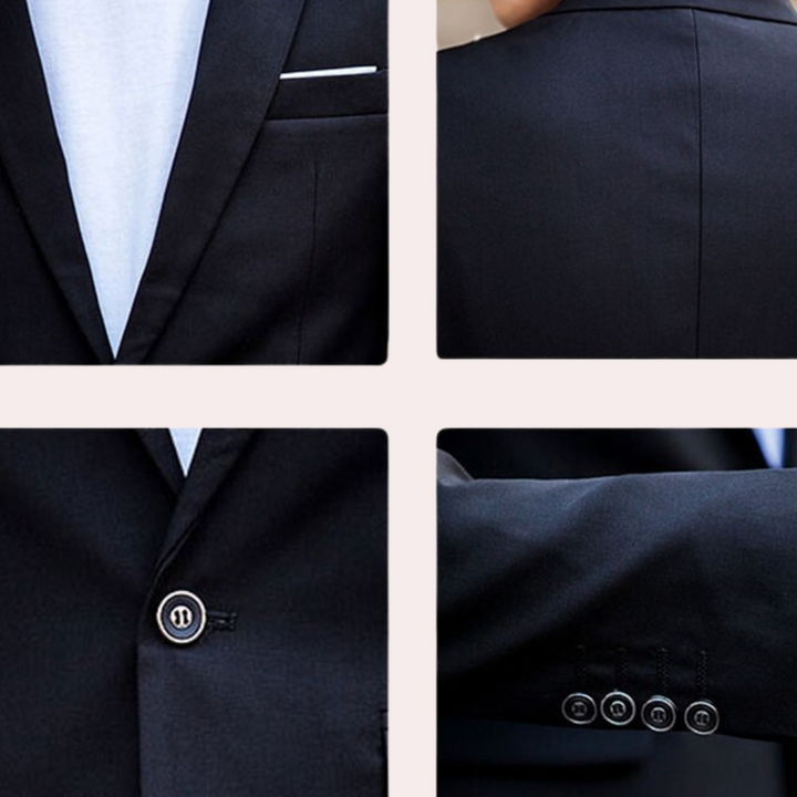 Elegant Slim Fit Kostym Herr | Enkelknäppt Kavaj med Tidlös Design | Perfekt för Formella Tillfällen 4