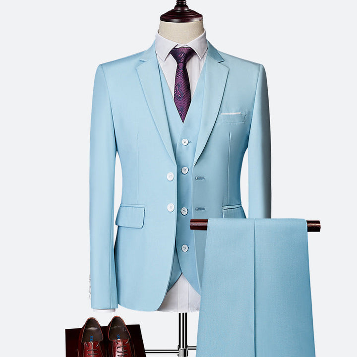 Elegant Slim Fit Kostym Herr med Kavaj, Väst och Byxor | Perfekt för Formella Evenemang 0
