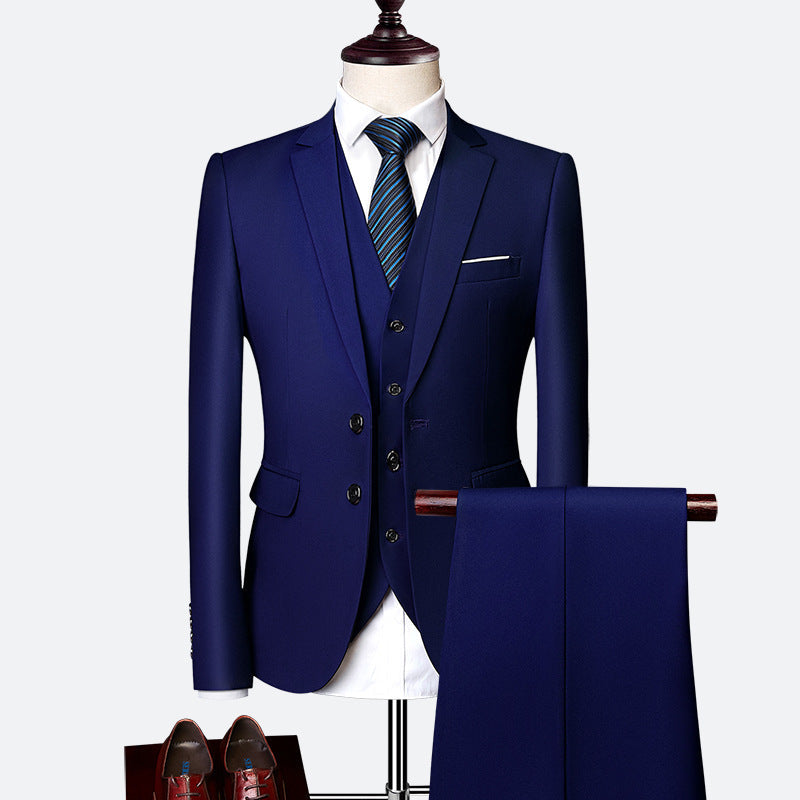Elegant Slim Fit Kostym Herr med Kavaj, Väst och Byxor | Perfekt för Formella Evenemang 1