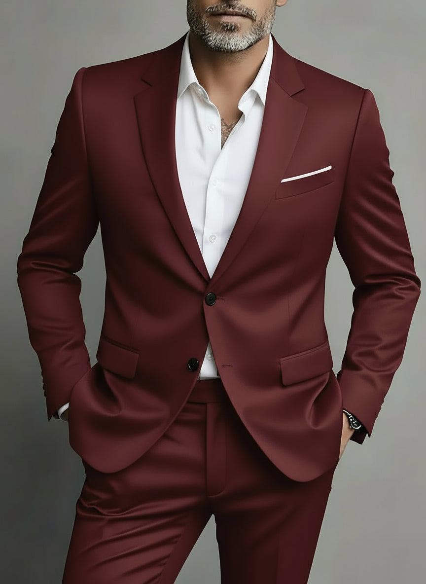 Elegant Slim Fit Kostym Herr med Skräddarsydd Design | Perfekt för Affär och Kväll 0