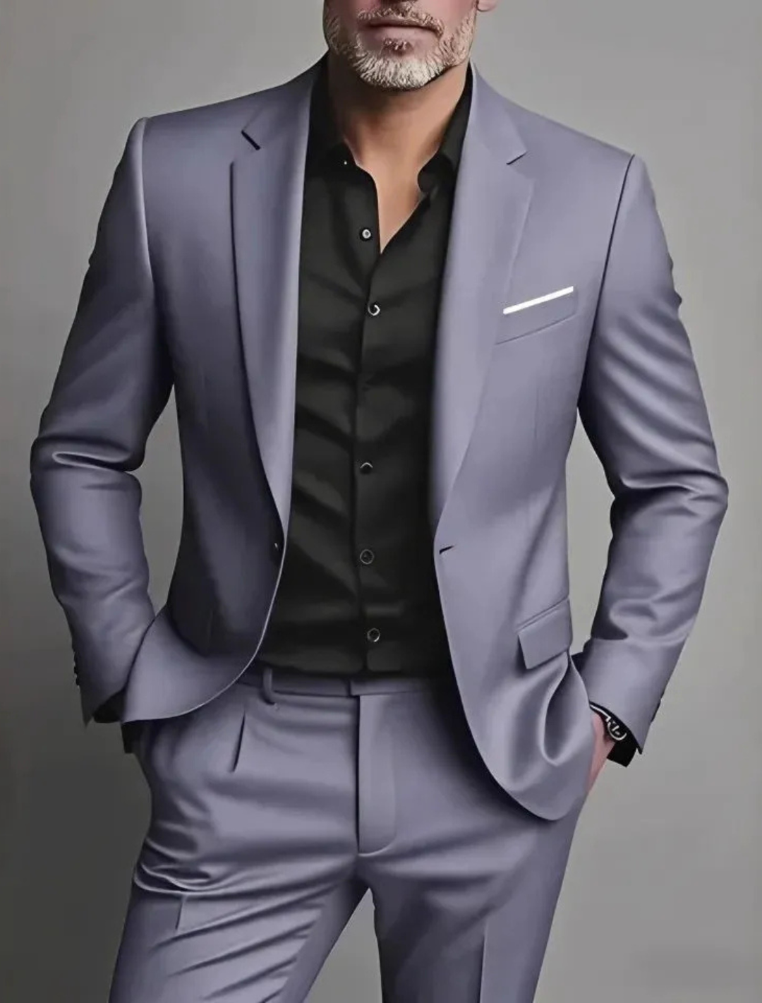 Elegant Slim Fit Kostym Herr med Skräddarsydd Design | Perfekt för Affär och Kväll 1