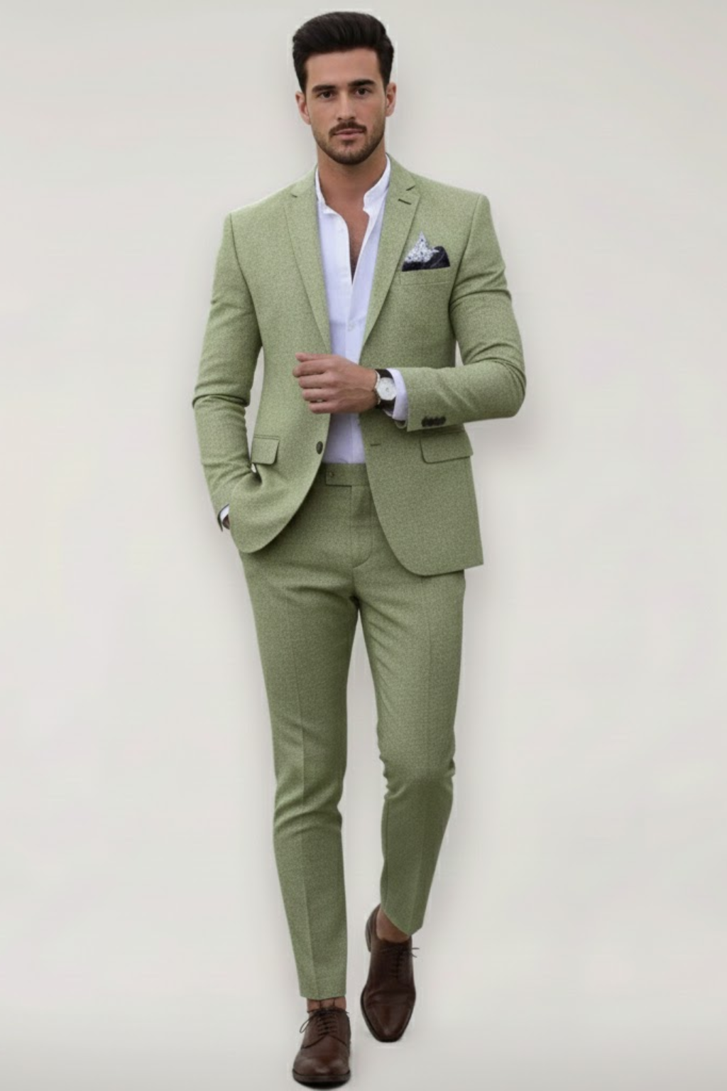 Elegant Slim Fit Kostym Herr med Skräddarsydd Kavaj &amp; Byxor | Perfekt för Bröllop och Formella Tillfällen 1