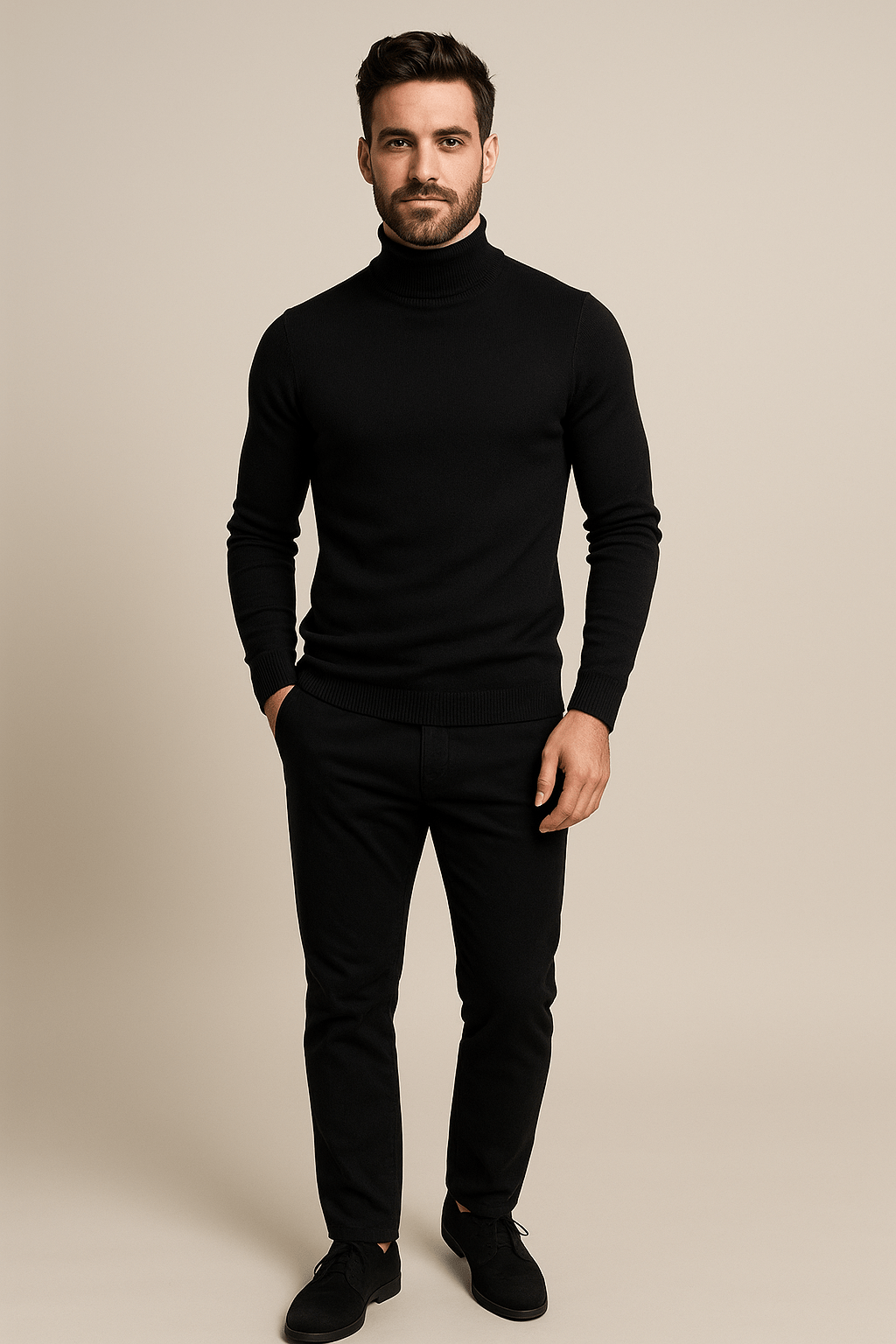 Elegant Slim Fit Turtleneck-tröja för Män med Mjuk Stickad Textur | Mångsidig Stil för Alla Tillfällen 8