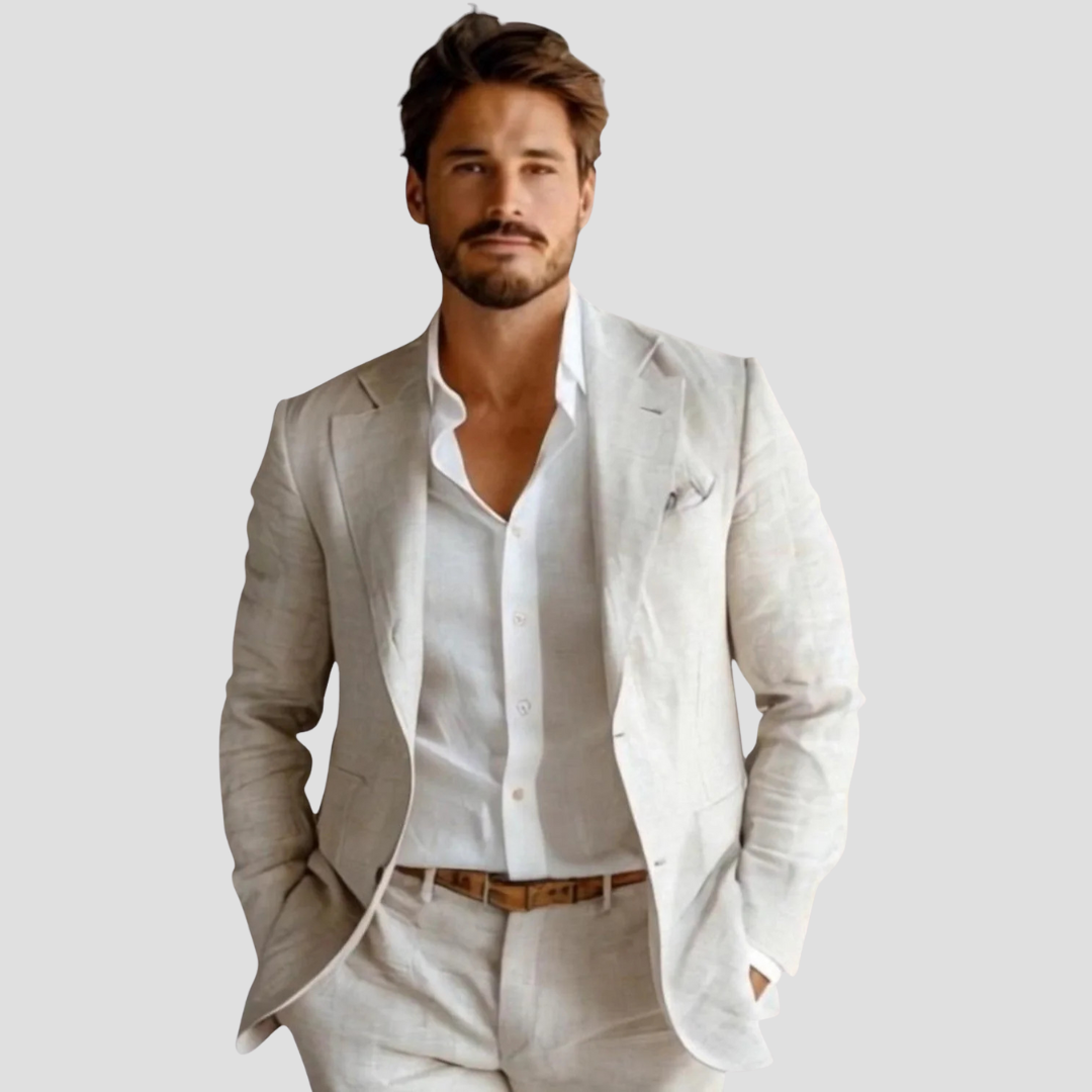Elegant Sommarblazer i Linne för Män med Lätt Struktur | Perfekt för Varmt Väder 3