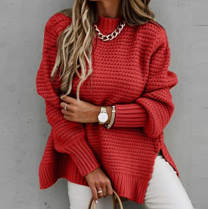 Elegant Stickad Kofta | Lång Cardigan Dam med Ribbade Detaljer | Mysig och Varm för Höst och Vinter 3