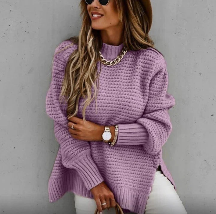 Elegant Stickad Kofta | Lång Cardigan Dam med Ribbade Detaljer | Mysig och Varm för Höst och Vinter 5
