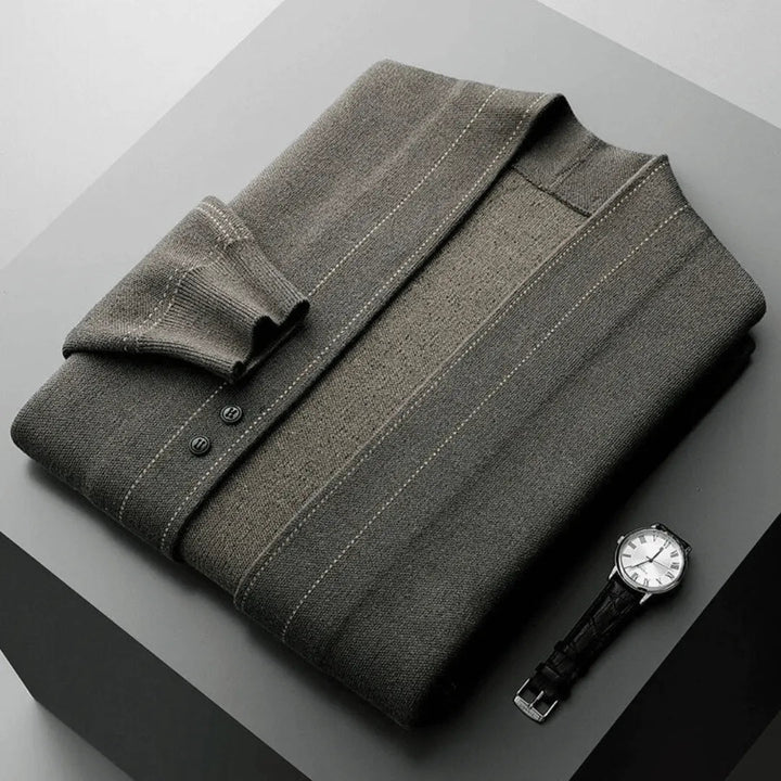 Elegant Stickad Kofta för Män med Knappfront - Perfekt för Lagerläggning och Stil 2