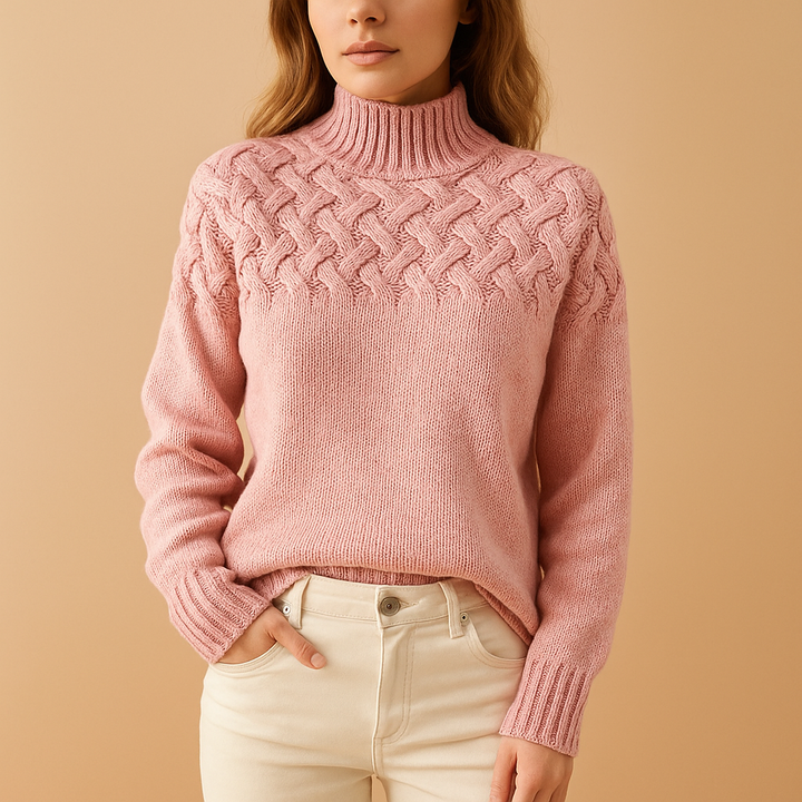 Elegant Stickad Turtleneck-tröja för Kvinnor med Förlängd Passform | Mjuk Textur för Komfort och Stil 1