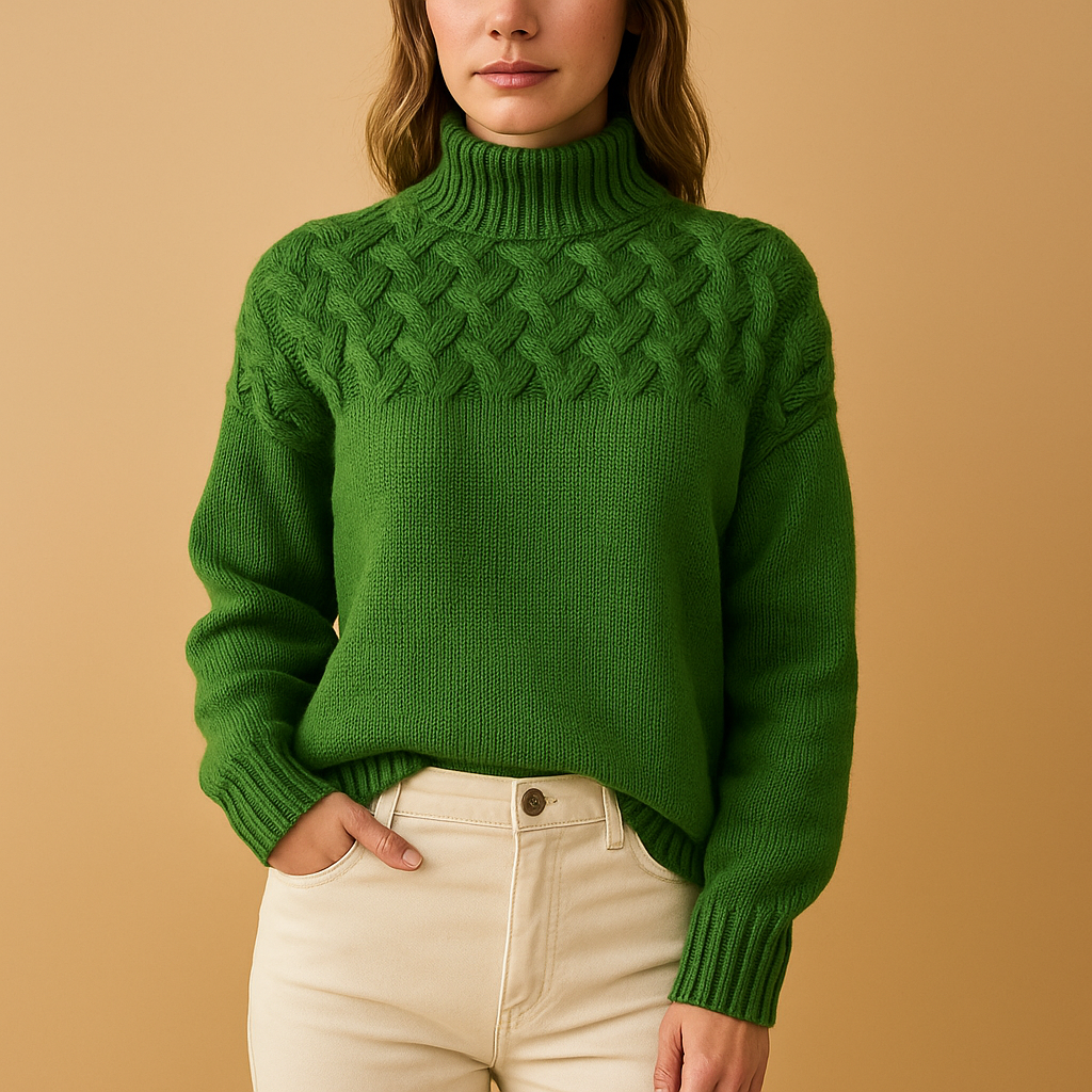 Elegant Stickad Turtleneck-tröja för Kvinnor med Förlängd Passform | Mjuk Textur för Komfort och Stil 2