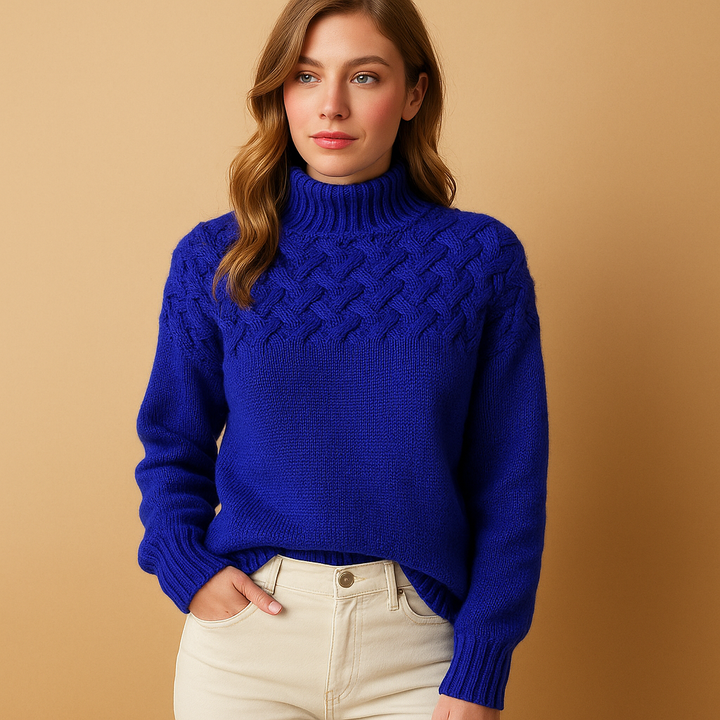 Elegant Stickad Turtleneck-tröja för Kvinnor med Förlängd Passform | Mjuk Textur för Komfort och Stil 4