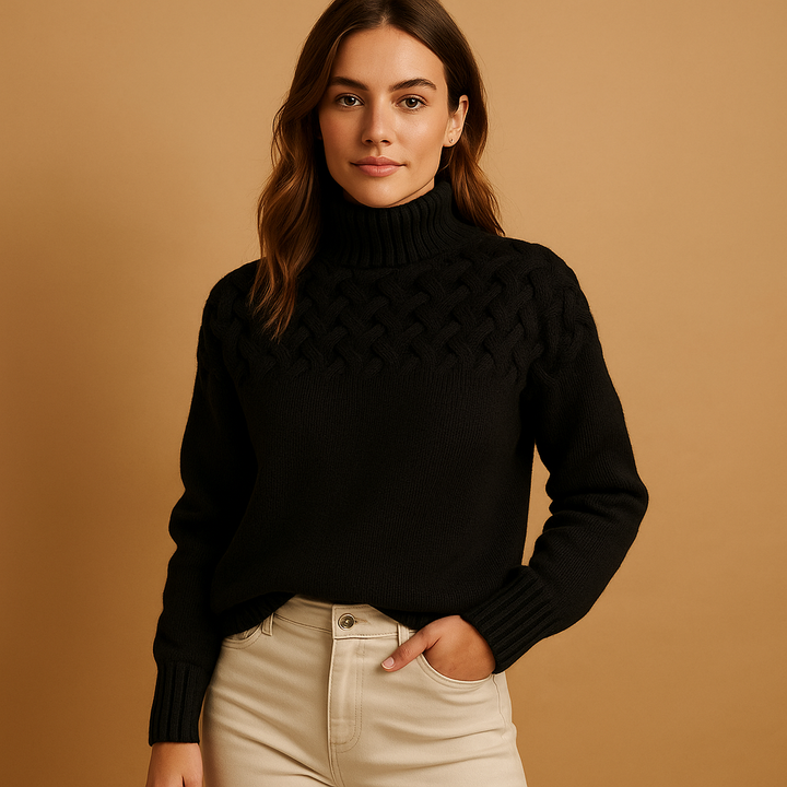 Elegant Stickad Turtleneck-tröja för Kvinnor med Förlängd Passform | Mjuk Textur för Komfort och Stil 5