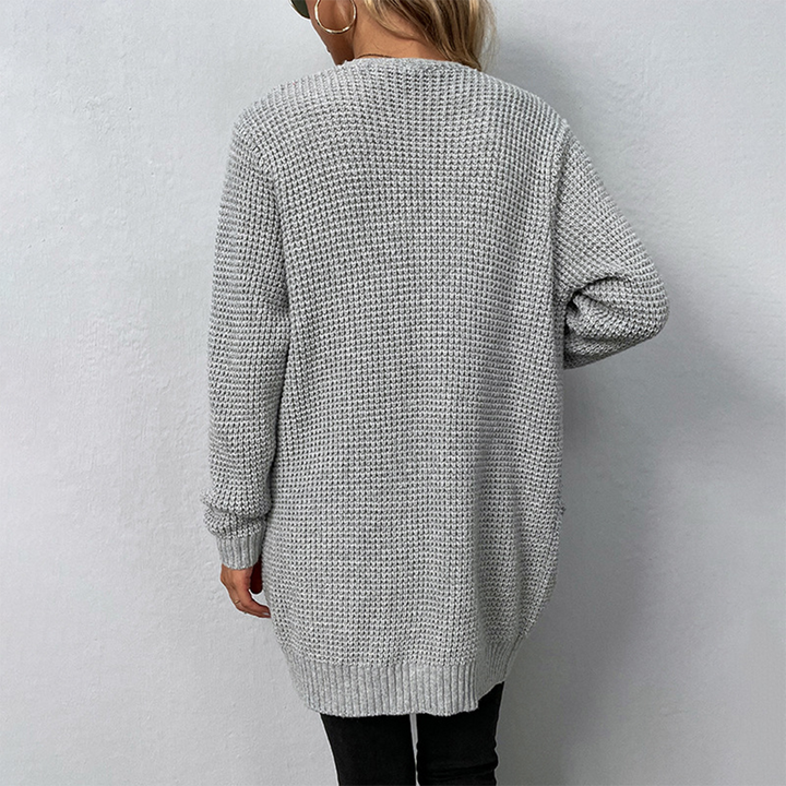 Elegant Svart Kofta för Kvinnor med Öppen Front och Fickor | Tidlös Design för Komfort 1