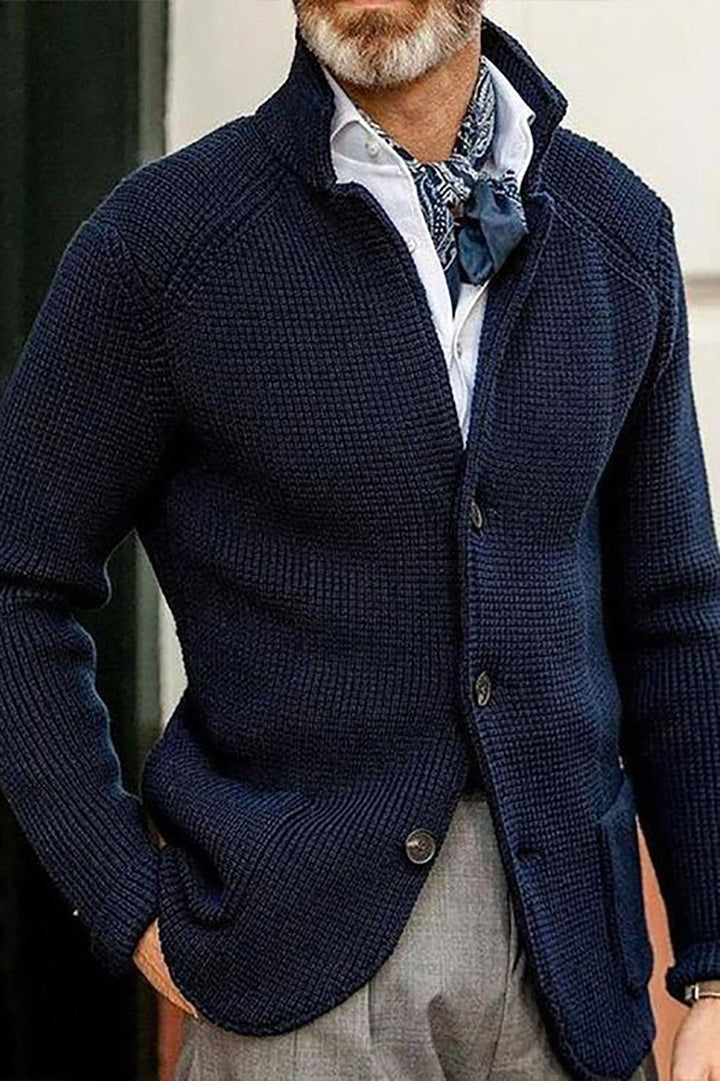 Elegant Svart Stickad Kofta för Män med Mångsidig Design | Bekväm och Slitstark Cardigan 1