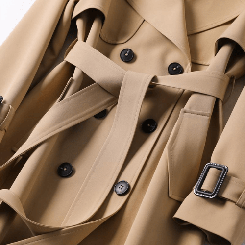 Elegant Svart Trenchcoat för Kvinnor med Justerbart Bälte | Tidlös Design för Raffinerad Stil 3