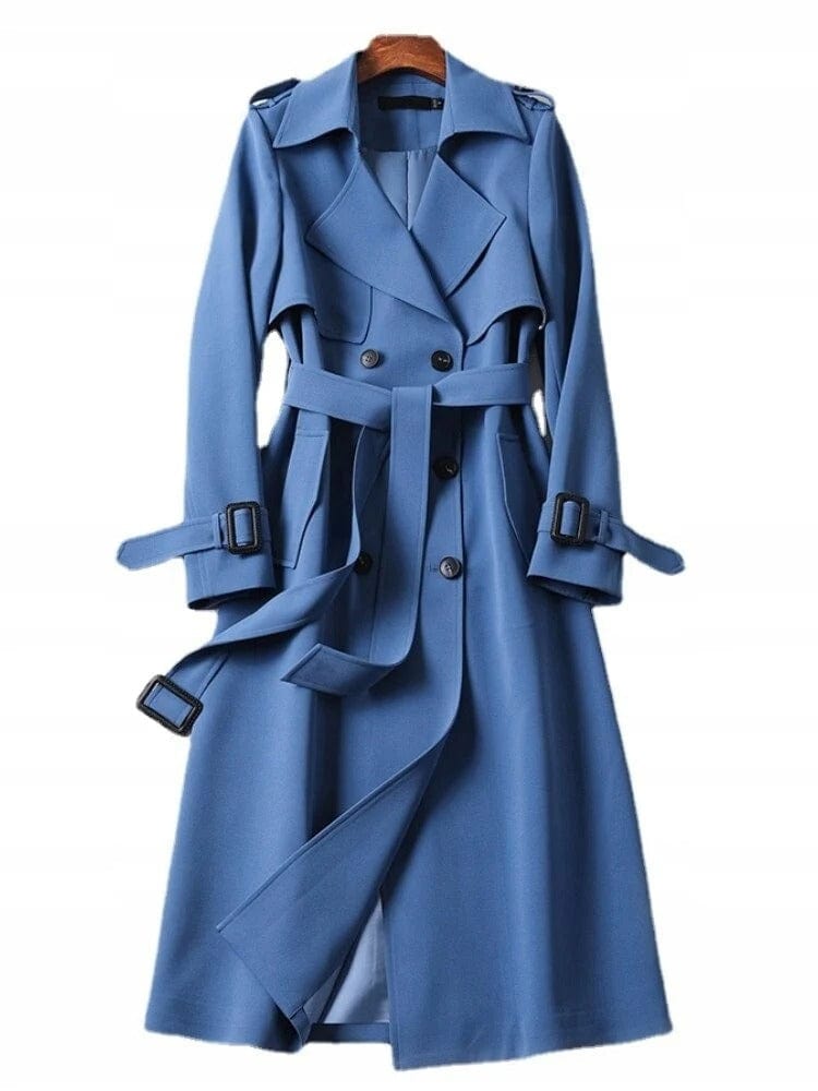 Elegant Svart Trenchcoat för Kvinnor med Justerbart Bälte | Tidlös Design för Raffinerad Stil 4