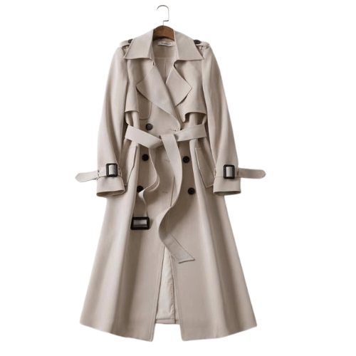 Elegant Svart Trenchcoat för Kvinnor med Justerbart Bälte | Tidlös Design för Raffinerad Stil 5