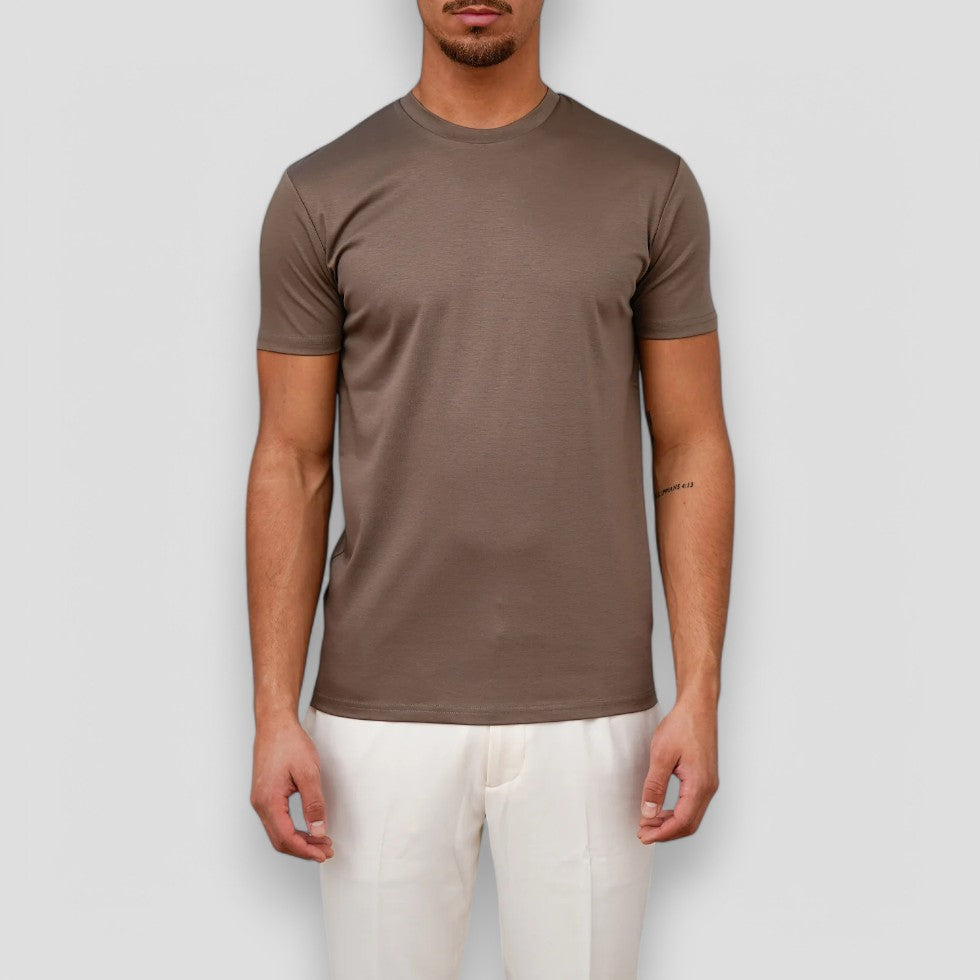 Elegant T-shirt | Glänsande Bomullsblandning med Skräddarsydd Passform | Mångsidig Stil för Avslappnade och Smart-Casual Tillfällen 1
