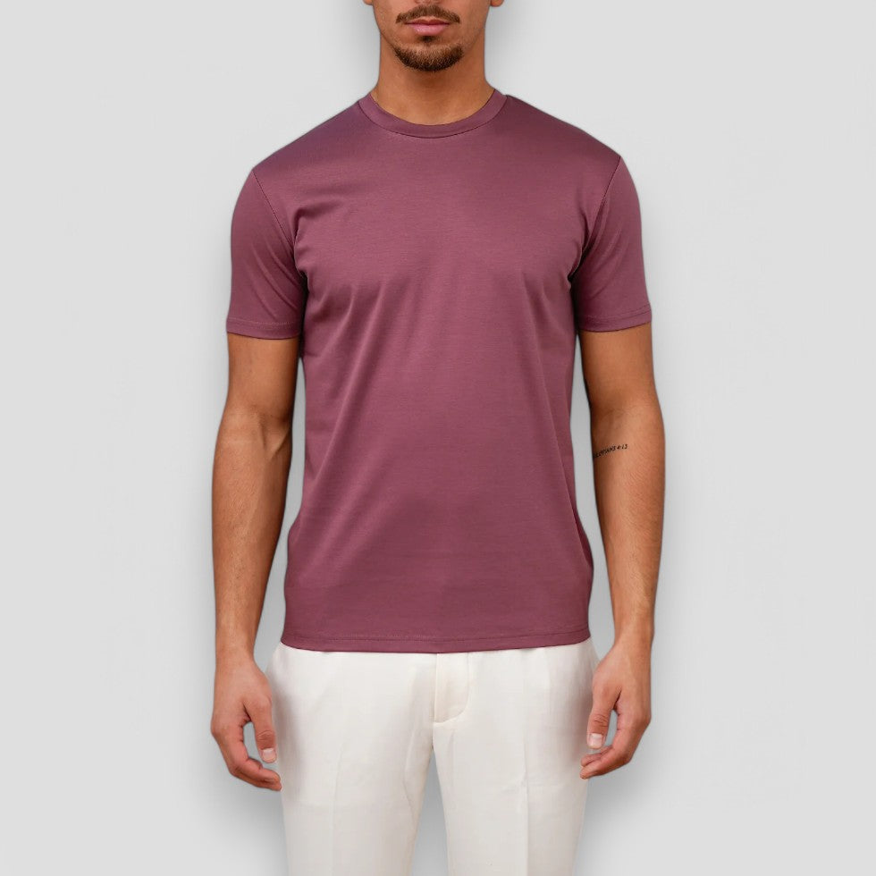 Elegant T-shirt | Glänsande Bomullsblandning med Skräddarsydd Passform | Mångsidig Stil för Avslappnade och Smart-Casual Tillfällen 2