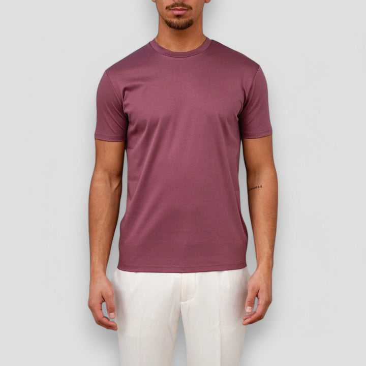 Elegant T-shirt | Glänsande Bomullsblandning med Skräddarsydd Passform | Mångsidig Stil för Avslappnade och Smart-Casual Tillfällen 2