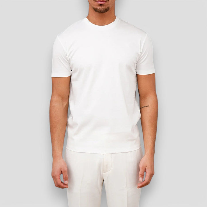 Elegant T-shirt | Glänsande Bomullsblandning med Skräddarsydd Passform | Mångsidig Stil för Avslappnade och Smart-Casual Tillfällen 3