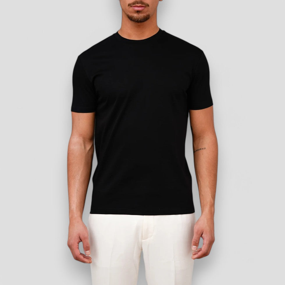 Elegant T-shirt | Glänsande Bomullsblandning med Skräddarsydd Passform | Mångsidig Stil för Avslappnade och Smart-Casual Tillfällen 4