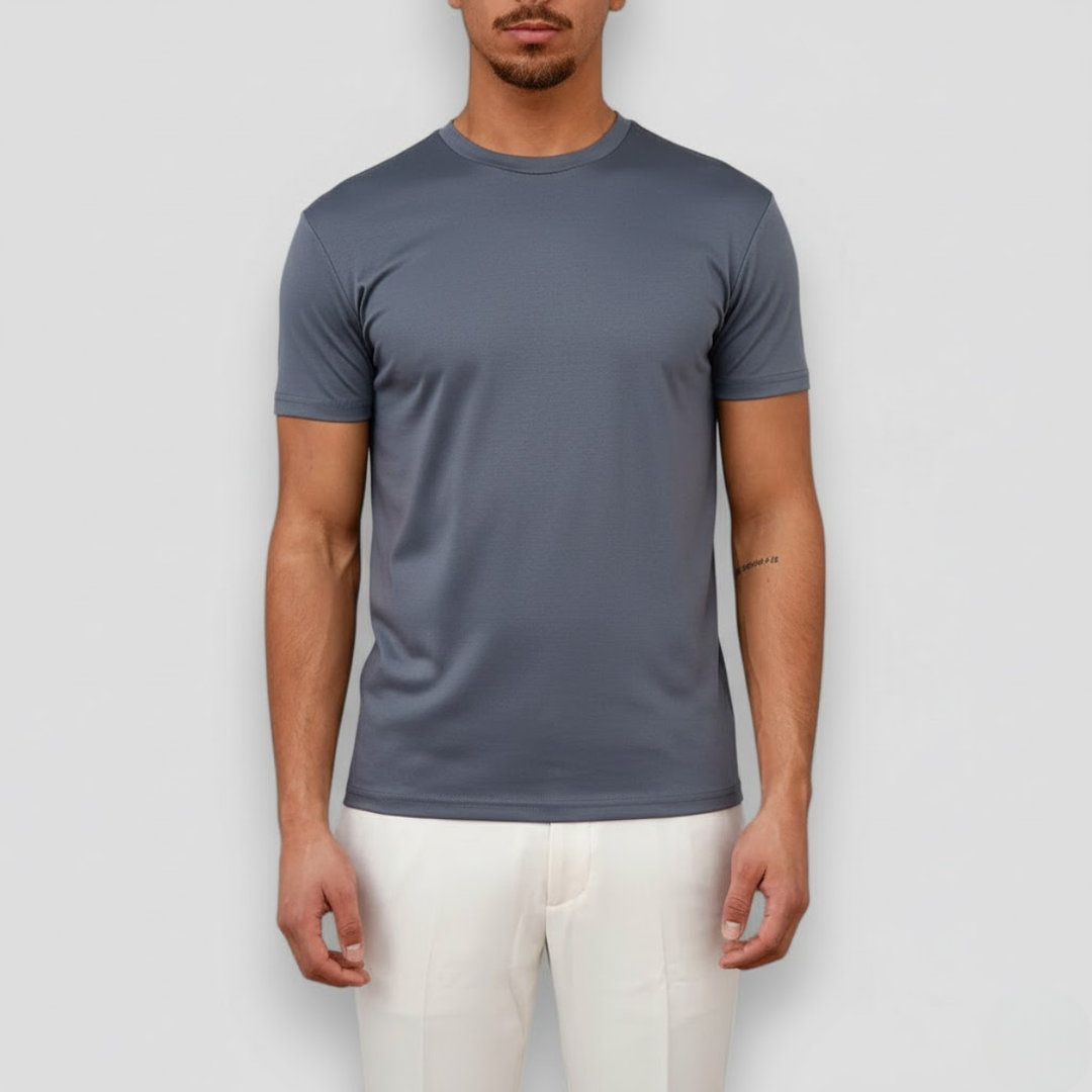 Elegant T-shirt | Glänsande Bomullsblandning med Skräddarsydd Passform | Mångsidig Stil för Avslappnade och Smart-Casual Tillfällen 6