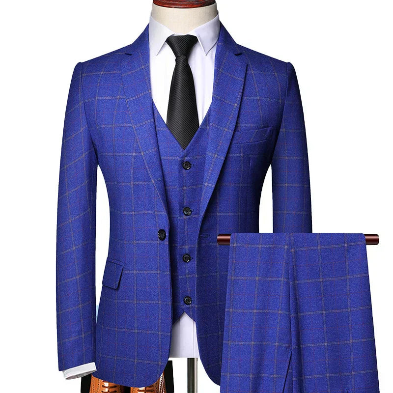 Elegant Tredelad Kostym Herr med Skräddarsydd Passform | Klassisk Design för Formella Tillfällen 0