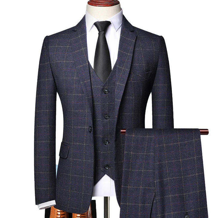 Elegant Tredelad Kostym Herr med Skräddarsydd Passform | Klassisk Design för Formella Tillfällen 2