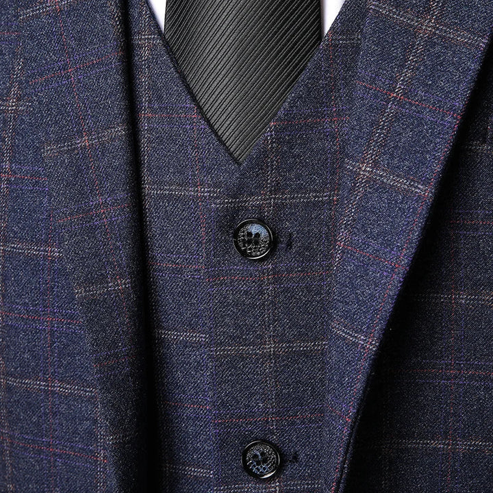 Elegant Tredelad Kostym Herr med Skräddarsydd Passform | Klassisk Design för Formella Tillfällen 4