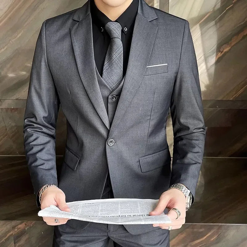 Elegant Tredelad Kostym Herr med Slim Fit Design | Perfekt för Affär och Fest 2