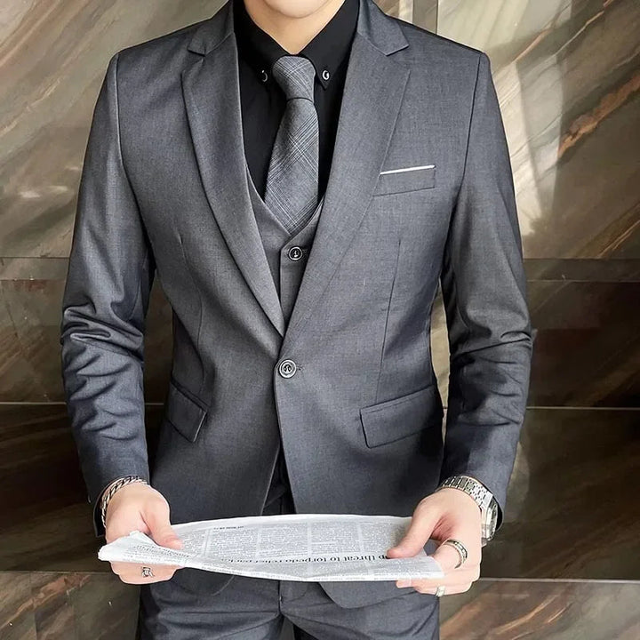 Elegant Tredelad Kostym Herr med Slim Fit Design | Perfekt för Affär och Fest 2