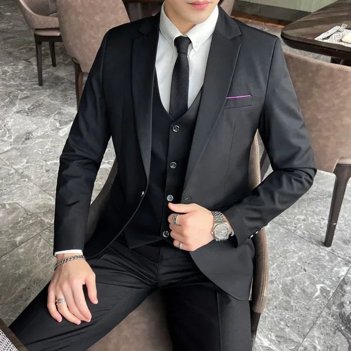 Elegant Tredelad Kostym Herr med Slim Fit Design | Perfekt för Affär och Fest 3
