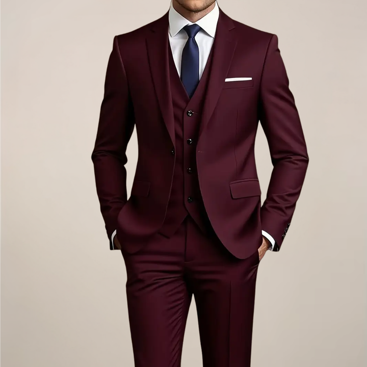 Elegant Tredelad Kostym Herr med Slim Fit Design | Perfekt för Bröllop och Formella Evenemang 1