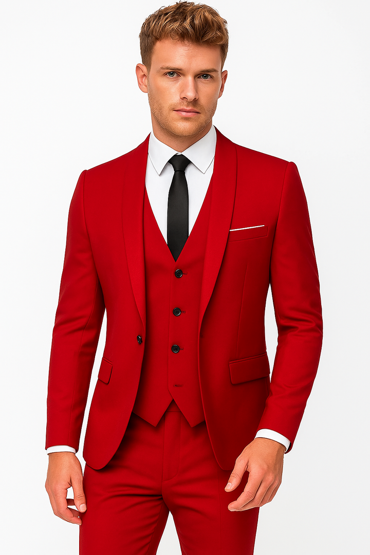 Elegant Tredelad Kostym Herr med Slim Fit och Sjalslag | Perfekt för Formella Evenemang 3