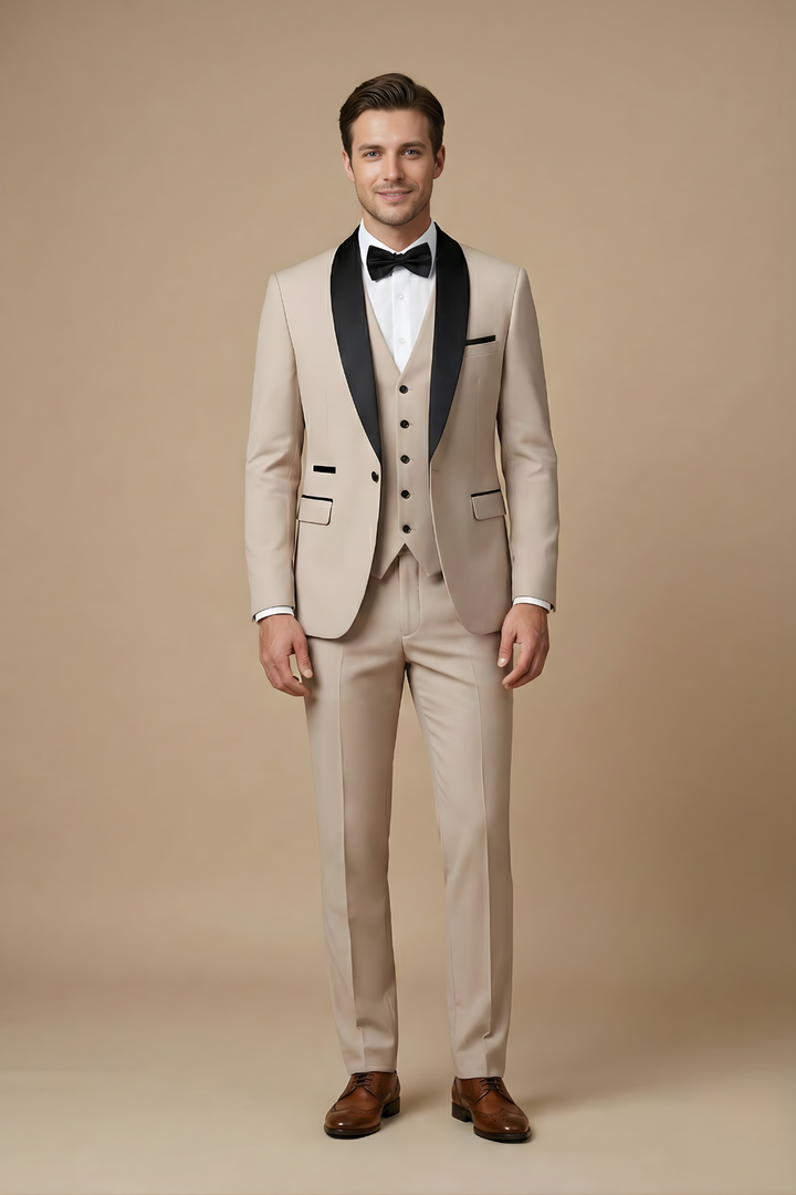 Elegant Tredelad Kostym Herr med Slim Fit och Skräddarsydd Design | Perfekt för Bröllop och Formella Tillfällen 0
