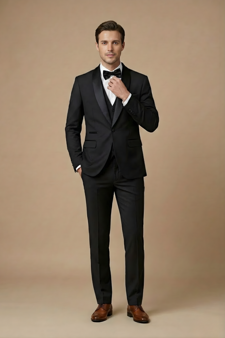 Elegant Tredelad Kostym Herr med Slim Fit och Skräddarsydd Design | Perfekt för Bröllop och Formella Tillfällen 3
