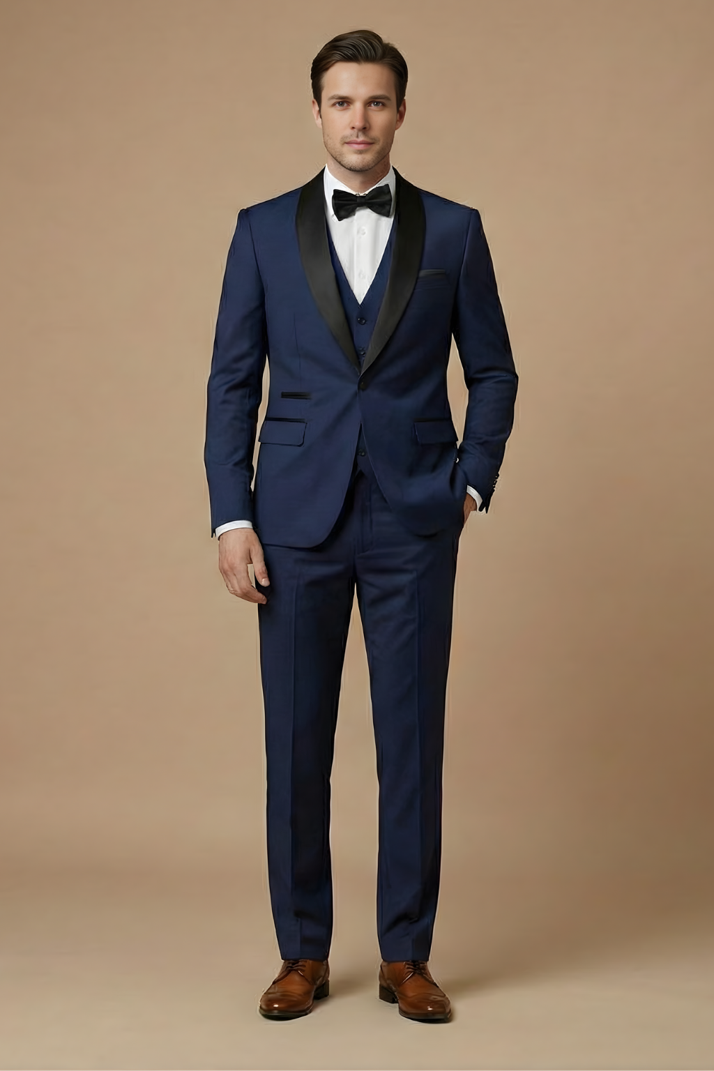 Elegant Tredelad Kostym Herr med Slim Fit och Skräddarsydd Design | Perfekt för Bröllop och Formella Tillfällen 5