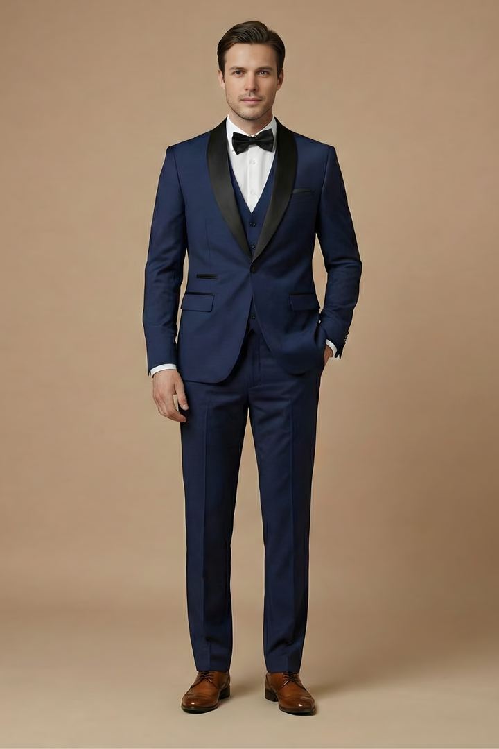 Elegant Tredelad Kostym Herr med Slim Fit och Skräddarsydd Design | Perfekt för Bröllop och Formella Tillfällen 5