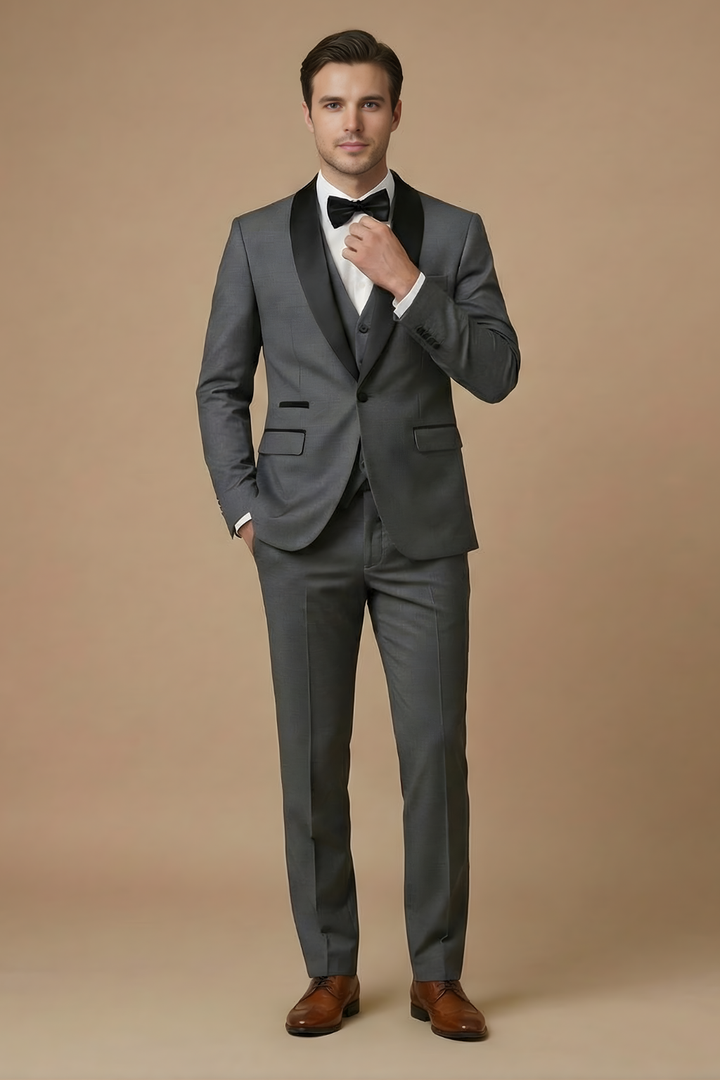 Elegant Tredelad Kostym Herr med Slim Fit och Skräddarsydd Design | Perfekt för Bröllop och Formella Tillfällen 6