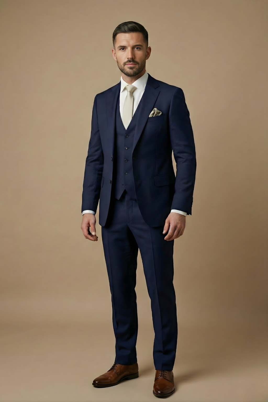 Elegant Tredelad Kostym för Män med Slim Fit Design | Perfekt för Formella Evenemang 0