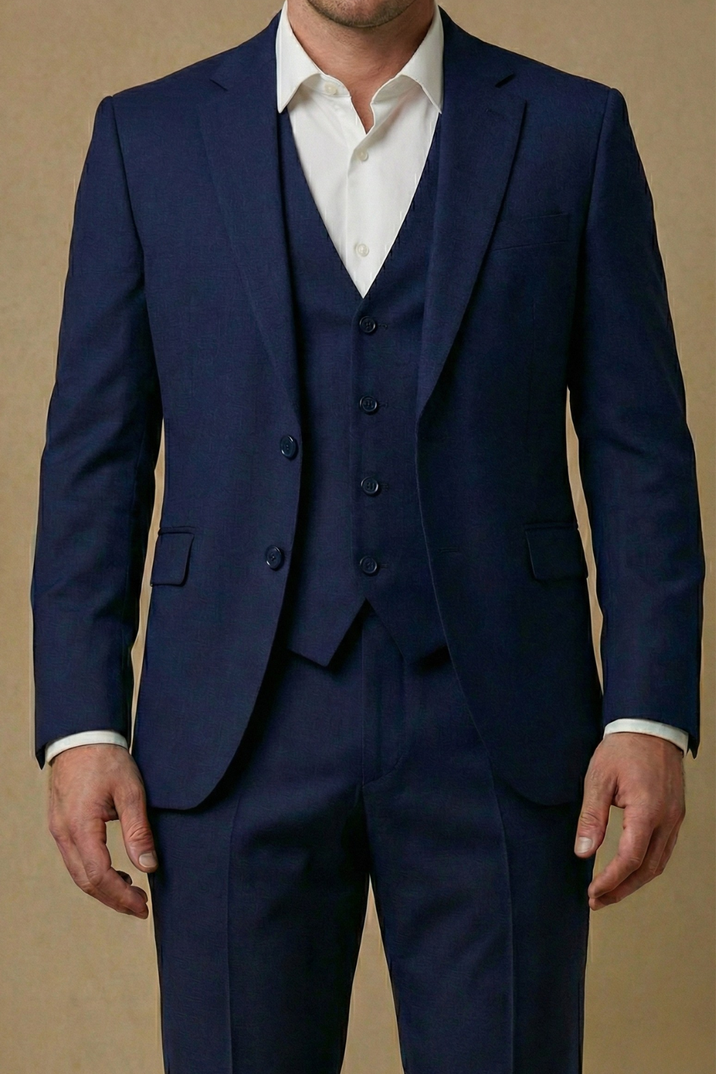 Elegant Tredelad Kostym för Män med Slim Fit Design | Perfekt för Formella Evenemang 3