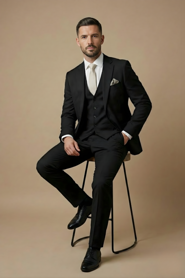 Elegant Tredelad Kostym för Män med Slim Fit Design | Perfekt för Formella Evenemang 5
