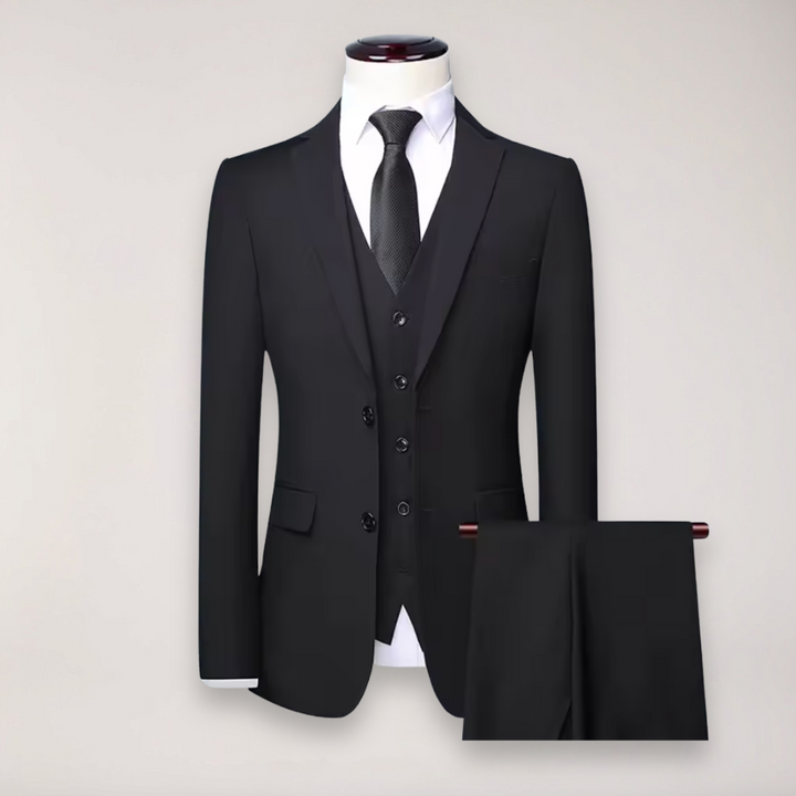 Elegant Tredelad Kostymset för Män med Skräddarsydd Kavaj | Stilren Look för Formella Tillfällen 0