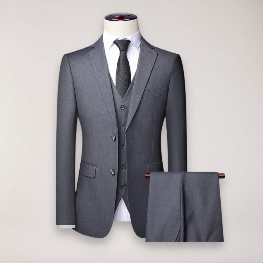 Elegant Tredelad Kostymset för Män med Skräddarsydd Kavaj | Stilren Look för Formella Tillfällen 4