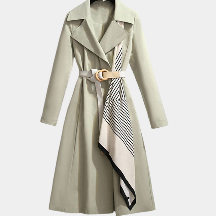 Elegant Trenchcoat Dam | Lätt Design med Bälte & Dekorativa Fickor för Mångsidig Stil 0
