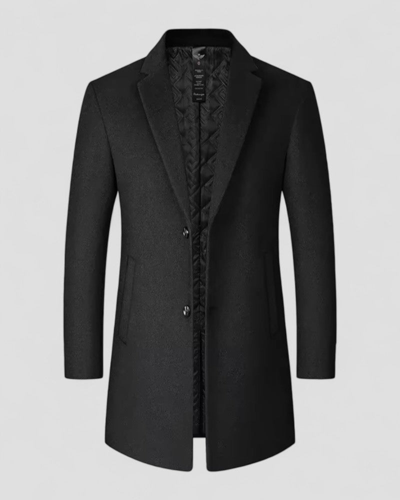 Elegant Trenchcoat Män | Lång Design med Klassiska Slag | Vinterjacka för Stil och Komfort 0